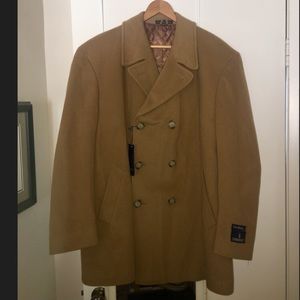 Mens Wool London Fog Camel Coat